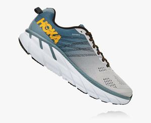 Hoka One One Women's Clifton 6 Recovery Shoes Grey/Yellow Sale Canada [YVHUE-5061]